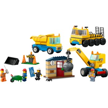 LEGO City Φορτηγά Οικοδομικών Υλικών Και Γερανός Με Μπάλα Κατεδάφισης 60391 5702017416465