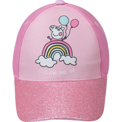 stamion Παιδικό Καπέλο Τζόκεϋ Peppa Pig Rainbow Glitter Μέγεθος 52 PP03126 5204679238312