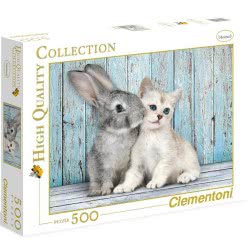 Clementoni Puzzle High Quality Collection Kitten & Bunny 500 Pcs 1220-35004 8005125350049