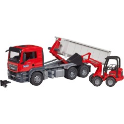 bruder Man TGS Truck With Roll-Off Container And Compact Charger 3767 4001702037673