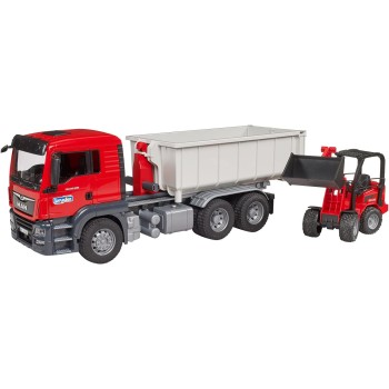 bruder Man TGS Truck With Roll-Off Container And Compact Charger 3767 4001702037673