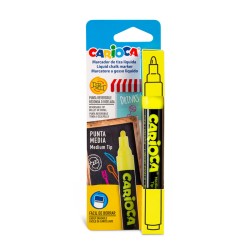 CARIOCA Water-Based Liquid Chalk Marker Yellow 43557 8003511235536