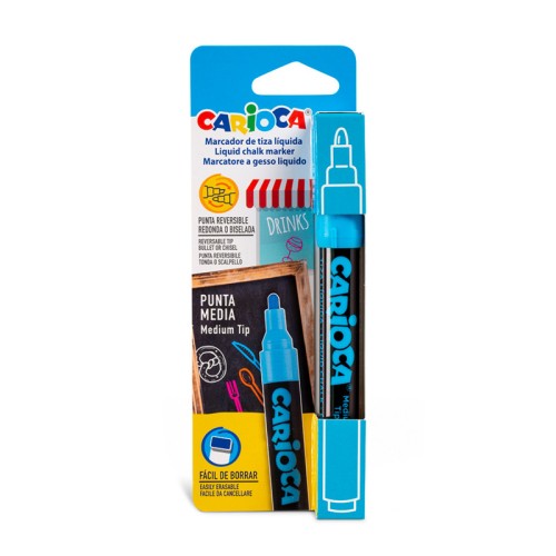 CARIOCA Water-Based Liquid Chalk Marker Blue 43557 8003511235529