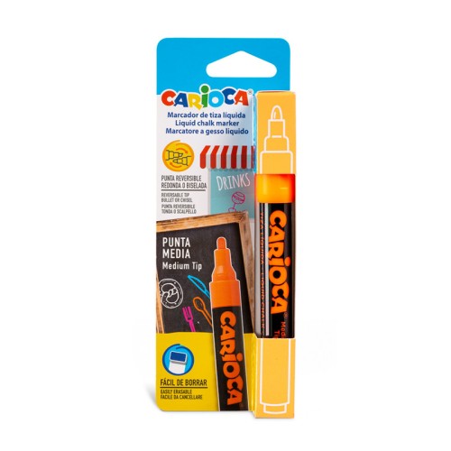 CARIOCA Μαρκαδόρος Υγρής Κιμωλίας Πορτοκαλί 43557 8003511235598