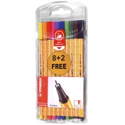 STABILO Μαρκαδοράκια  Point 88 Set 8+2Τεμ. 0.4 EA8810 4006381421034
