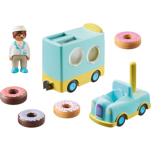 Playmobil 1.2.3 Crazy Donut Truck With Stacking And Sorting Feature 71325 4008789713254