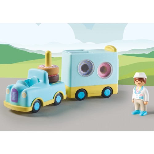 Playmobil 1.2.3 Crazy Donut Truck With Stacking And Sorting Feature 71325 4008789713254
