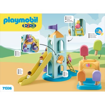 Playmobil 1.2.3 Adventure Tower With Ice Cream Booth 71326 4008789713261