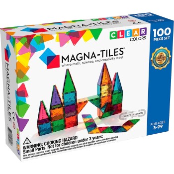 magna tiles Μαγνητικό Παιχνίδι 100 Κομματιών Clear Colors 04300 631291043003