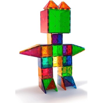 magna tiles Μαγνητικό Παιχνίδι 100 Κομματιών Clear Colors 04300 631291043003