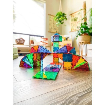 magna tiles Μαγνητικό Παιχνίδι 100 Κομματιών Clear Colors 04300 631291043003