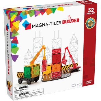 magna tiles Μαγνητικό Παιχνίδι 32 Κομματιών Builder 21632 850025176040