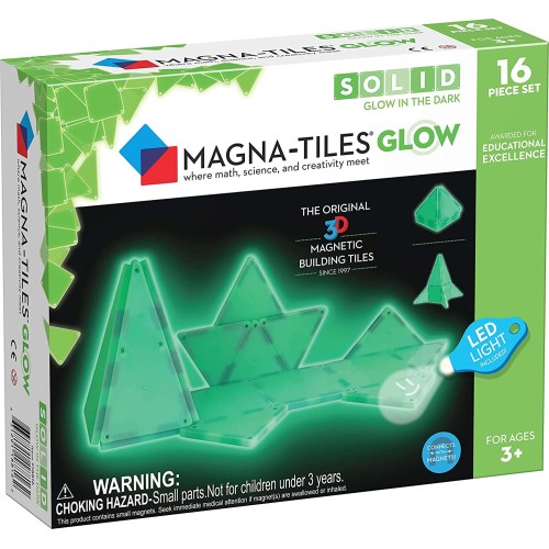 magna tiles Μαγνητικό Παιχνίδι 16 Κομματιών Glow 18816 631291188162