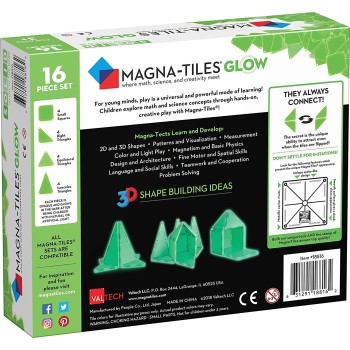magna tiles Μαγνητικό Παιχνίδι 16 Κομματιών Glow 18816 631291188162