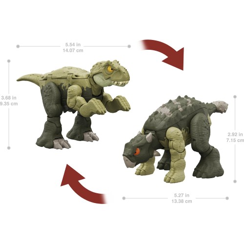 Mattel Jurassic World Fierce Changers Tyrannosaurus T Rex To Ankylosaurus HLP05 / HLP08 194735116430