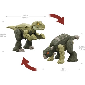 Mattel Jurassic World Fierce Changers Tyrannosaurus T Rex To Ankylosaurus HLP05 / HLP08 194735116430