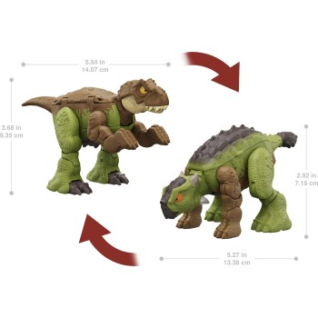 Mattel Jurassic World Fierce Changers Δεινόσαυροι 2 Σε 1 Tyrannosaurus T Rex To Ankylosaurus HLP05 / HLP06 194735116676