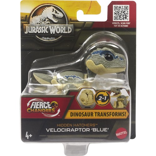 Mattel Jurassic World Fierce Changers Αυγά - Δεινόσαυροι Velociraptor Blue HLP00 / HLP01 194735116737