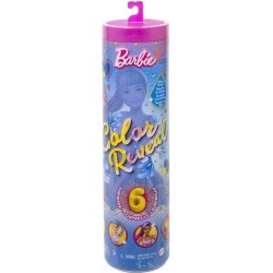 Mattel Barbie Color Reveal Doll With 6 Unboxing Surprises, Totally Denim Series Patchwork Print And Change HJX55 194735097685