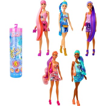 Mattel Barbie Color Reveal Doll With 6 Unboxing Surprises, Totally Denim Series Patchwork Print And Change HJX55 194735097685