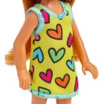 Mattel Barbie Chelsea Doll, Small Doll Wearing Removable Heart-print Dress and Shoes With Blond Ponytail Blue Eyes DWJ33 / HNY57