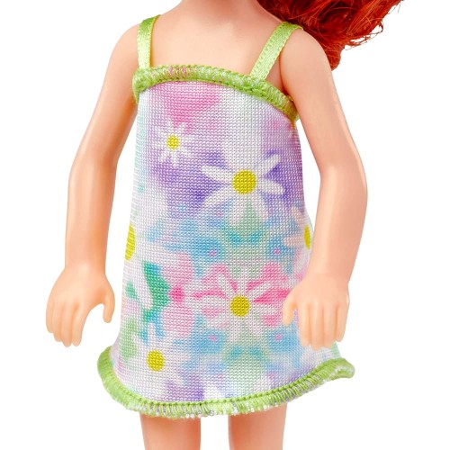 Mattel Barbie Chelsea Doll, Small Doll Wearing Removable Floral Dress And Shoes With Red Hair Blue Eyes DWJ33 / HNY56 1947351533