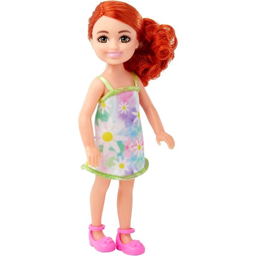 Mattel Κούκλα Barbie Chelsea, Μικρή Που Φοράει Αφαιρούμενο Φλοράλ Φόρεμα Και Παπούτσια Με Κόκκινα Μαλλιά Μπλε Μάτια DWJ33 / HNY5