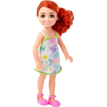 Mattel Barbie Chelsea Doll, Small Doll Wearing Removable Floral Dress And Shoes With Red Hair Blue Eyes DWJ33 / HNY56 1947351533