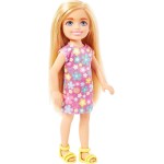 Mattel Barbie Chelsea Doll, Small Doll With Long Blonde Hair and Blue Eyes Wearing Removable Purple Flowered Dress Yellow Shoes 