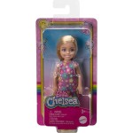 Mattel Barbie Chelsea Doll, Small Doll With Long Blonde Hair and Blue Eyes Wearing Removable Purple Flowered Dress Yellow Shoes 