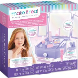Make It Real Beauty | Deluxe Light Up Mirrored Vanity And Cosmetic Set 2532 695929025328