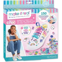 Make It Real Sticker Chic Rainbow Street Chic - 150 Decorative Stickers, Removable Shoe Decals, Includes Shoelaces 1324 69592901