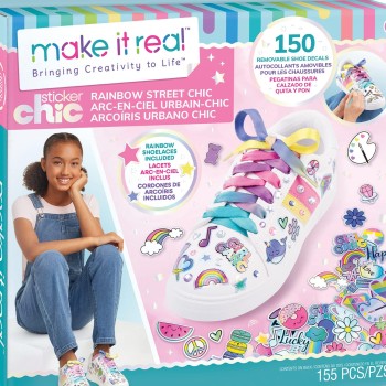 Make It Real Sticker Chic Rainbow Street Chic - 150 Decorative Stickers, Removable Shoe Decals, Includes Shoelaces 1324 69592901