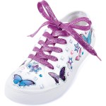 Make It Real Sticker Chic Butterfly Bling - 150 Decorative Stickers, Removable Shoe Decals, Includes Shoelaces, Temporary Shoe  