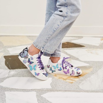 Make It Real Sticker Chic Butterfly Bling - 150 Decorative Stickers, Removable Shoe Decals, Includes Shoelaces, Temporary Shoe  