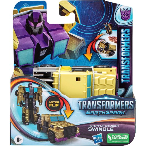 Hasbro Transformers Toys Earthspark 1-Step Flip Changer Swindle Action Figure 4 Ιντσών F6229 / F6719 5010996120687