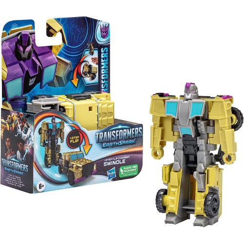 Hasbro Transformers Toys Earthspark 1-Step Flip Changer Swindle Action Figure 4 Ιντσών F6229 / F6719 5010996120687