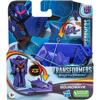 Hasbro Transformers Toys Earthspark 1-Step Flip Changer Soundwave 4 Ιντσών F6229 / F6714 5010996120670