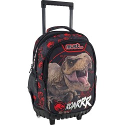 Diakakis imports Σχολική Τσάντα Τρόλεϊ Δημοτικού Jurassic T-Rex Roarrr  3 Θήκες 000570899 5205698587726