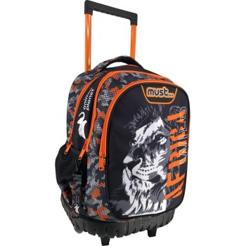 Diakakis imports Primary School Trolley Bag Animal Planet Africa Wild Lion 3 Compartments 000570864 5205698587948