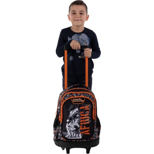 Diakakis imports Primary School Trolley Bag Animal Planet Africa Wild Lion 3 Compartments 000570864 5205698587948
