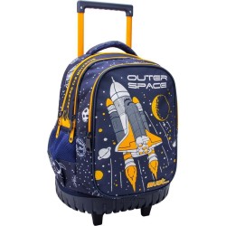Diakakis imports Outer Space Primary School Trolley Bag 3 Compartments 000585012 5205698599750