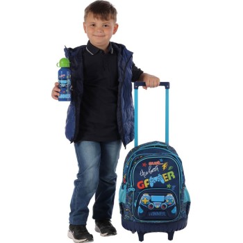 Diakakis imports Elementary School Trolley Bag The Best Gamer 3 Compartments 000585014 5205698599798