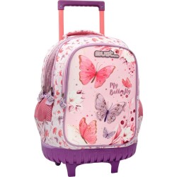 Diakakis imports Primary School Trolley Bag My Butterfly 3 Compartments 000584981 5205698599132
