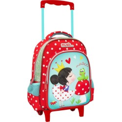 Diakakis imports Princess With Frog 3D Soft Toddler Trolley School Bag 2 Compartments 000585000 5205698599514
