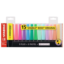 STABILO Boss Μαρκαδόροι Υπογραμμίσεως Σέτ  15Τεμ 128070015 4006381517478