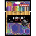 Stabilo Fineliner Point 88 - Arty - Pack Of 18 - Assorted Colours 128088180 4006381557450
