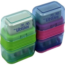 Diakakis imports Γόμα Με Διπλή Ξύστρα The Littlies 55X40mm 2 Χρώματα 000646946 5205698623097