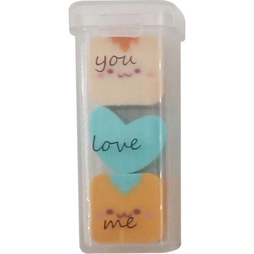Diakakis imports Eraser Set 3Pcs In Pot 50X20mm The Littlies 000646944 5205698623035