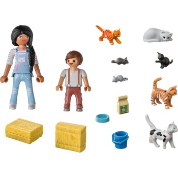 Playmobil Country Οικογένεια Με Γατούλες 71309 4008789713094